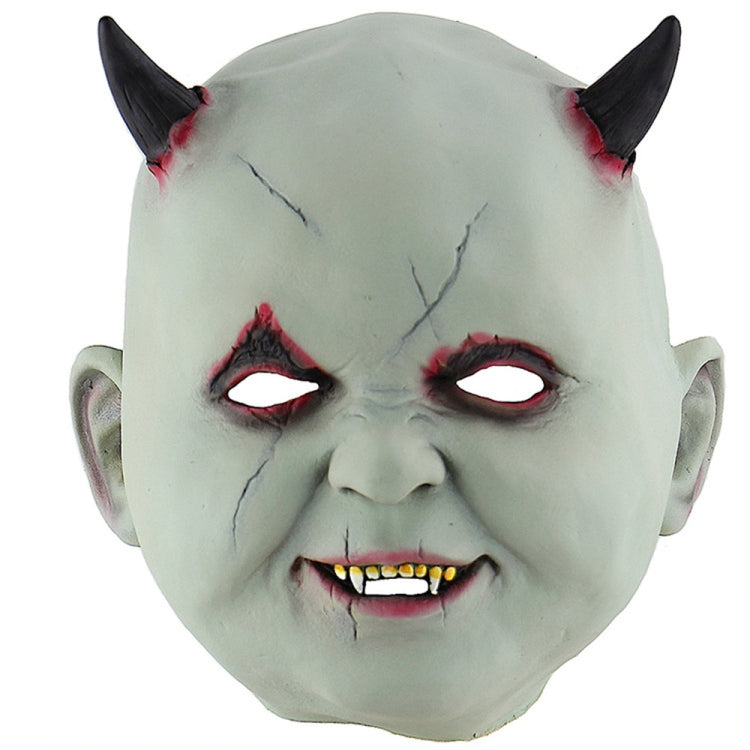 Copricapo con maschera vampiro diavolo in lattice Halloween