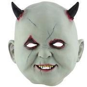 Copricapo con maschera spaventata da vampiro diavolo in lattice per feste di Halloween Festival, Devil Vampire