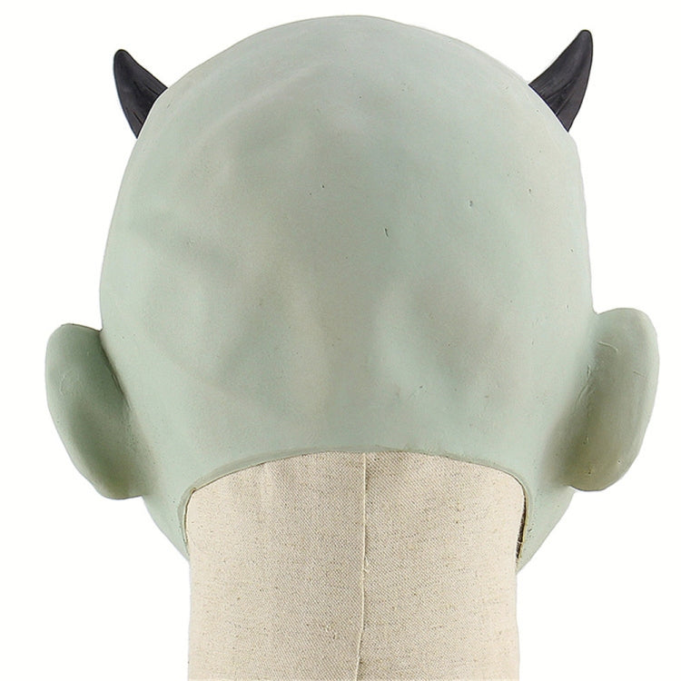Copricapo con maschera vampiro diavolo in lattice Halloween