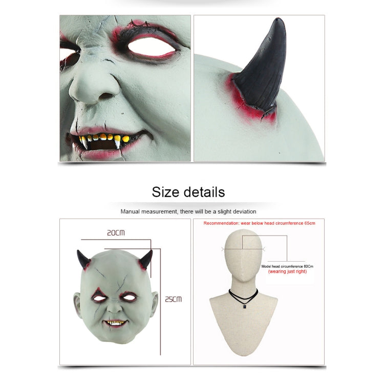 Copricapo con maschera vampiro diavolo in lattice Halloween