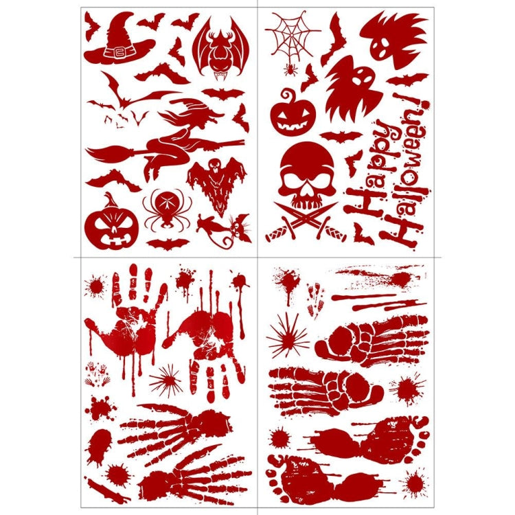 Decorazioni di Halloween Adesivi murali creativi in PVC stampati con sangue Adesivi per finestre, dimensioni: 25 * 30 cm, consegna in stile casuale, 25x30cm