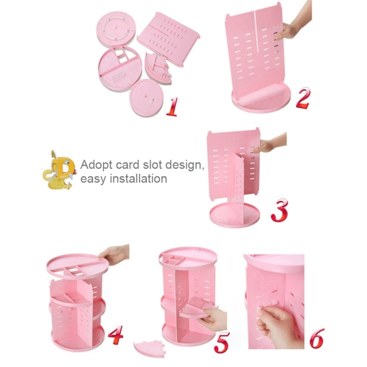 Scatola di immagazzinaggio ecologica con contenitore per cosmetici funzionale, rotazione di 360 gradi, dimensioni: 23 x 31 cm