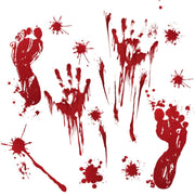 Decorazioni di Halloween Impronte di mani e impronte di sangue creative in PVC Adesivi murali Adesivi per finestre, consegna in stile casuale