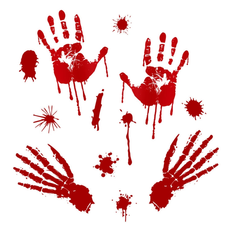 Adesivi murali Halloween impronte mani e sangue in PVC