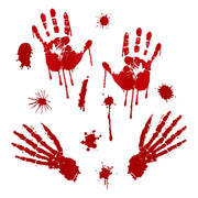 Decorazioni di Halloween Impronte di mani e impronte di sangue creative in PVC Adesivi murali Adesivi per finestre, consegna in stile casuale