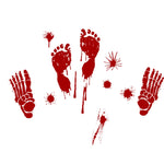 Adesivi murali Halloween impronte mani e sangue in PVC