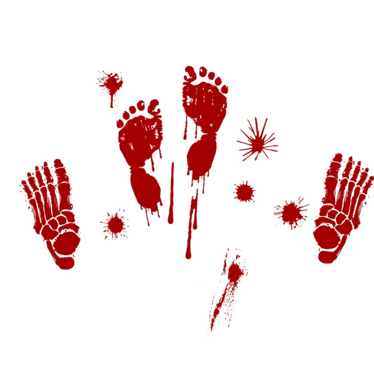 Adesivi murali Halloween impronte mani e sangue in PVC