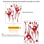 Adesivi murali Halloween impronte mani e sangue in PVC