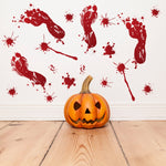 Adesivi murali Halloween impronte mani e sangue in PVC