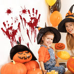 Adesivi murali Halloween impronte mani e sangue in PVC