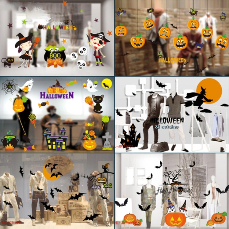 Decorazioni di Halloween Adesivi elettrostatici in vetro fai-da-te personalizzati in PVC, consegna in stile casuale