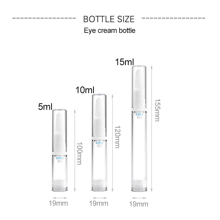 Contenitori per bottiglie con pompa in plastica ricaricabili portatili vuoti trasparenti da 5 pezzi, 10 ml, 10ml