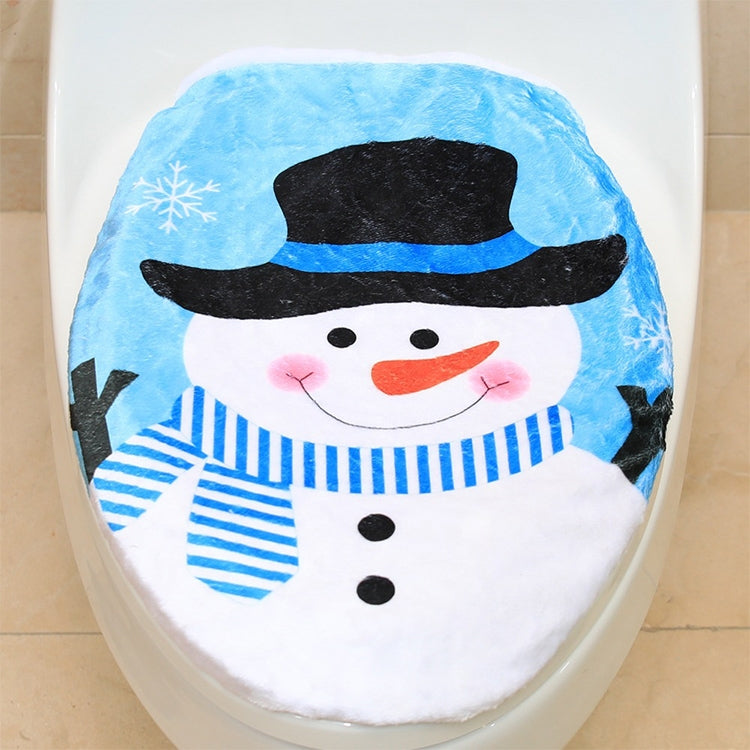 Copriwater con decorazione natalizia fantasia, dimensioni: 48 x 43 cm, Hat Snowman, Tree Branch Snowman