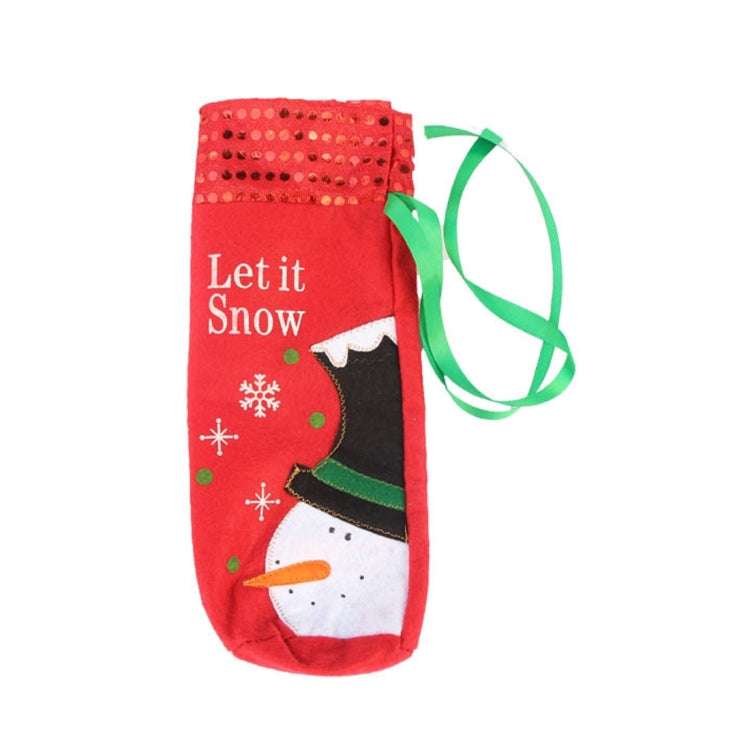 Borsa per bottiglia di vino champagne con decorazione per la tavola di Natale con pupazzo di neve, Snowman 1