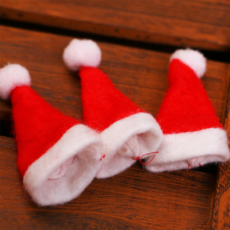 Cappello lecca-lecca caramelle decorazione per la tavola di Natale da 20 pezzi, mini cappello natalizio in tessuto non tessuto, Candy Lollipop Hat