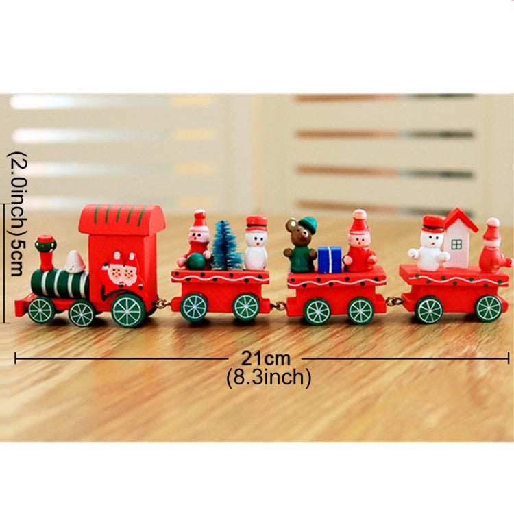 Decorazione della tavola da pranzo di Natale, treni in legno Bambini Asilo Decorazione natalizia Ornamenti Regali, Green, Red