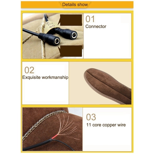 Le solette riscaldate elettriche USB mantengono i piedi caldi con cavo USB, dimensioni: 35-36 iarde, Size: 35-36yard