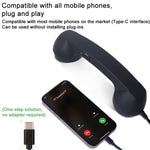 Ricevitore per telefono cellulare retrò anti-radiazioni con microfono e connettore Type-C, Type-C