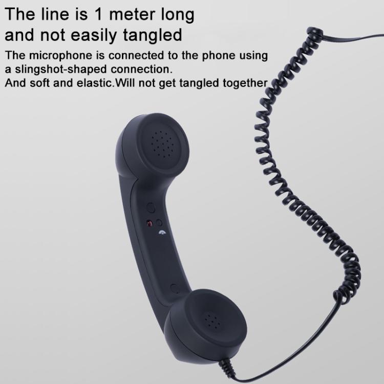 Ricevitore per telefono cellulare retrò anti-radiazioni con microfono e connettore Type-C, Type-C