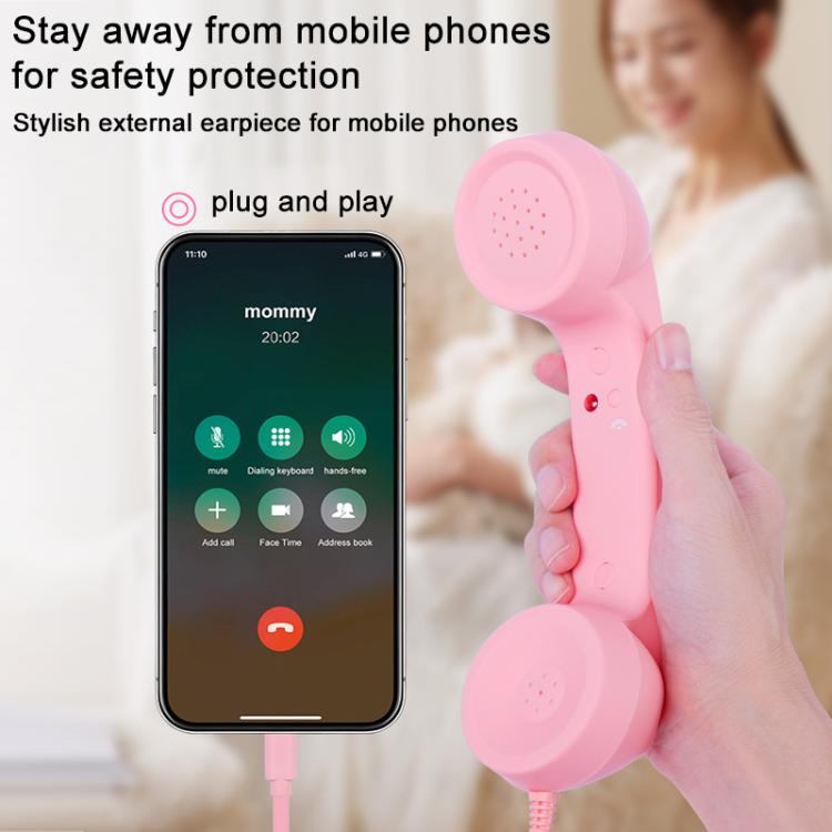 Ricevitore per telefono cellulare retrò anti-radiazioni con microfono e connettore Type-C, Type-C