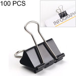 100 clip in metallo nero da 19 mm per note, clip per carta da lettera, rilegatura per ufficio, 100PCS / 19mm