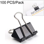 100 clip in metallo nero da 19 mm per ufficio