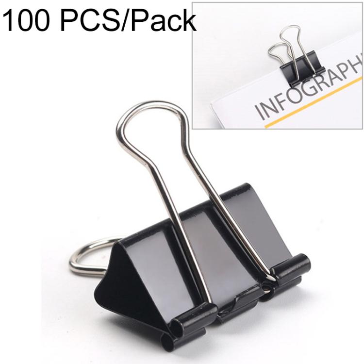 100 clip in metallo nero da 19 mm per ufficio