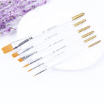 6 in 1 set di pennelli per pittura a olio per artisti, capelli in nylon, manico in legno, acrilico, acquerello, punta a punta, penna da disegno, Pointed Tip Drawing Pen