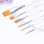 6 in 1 set di pennelli per pittura a olio per artisti, capelli in nylon, manico in legno, acrilico, acquerello, punta a punta, penna da disegno, Pointed Tip Drawing Pen