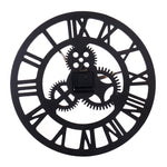 Orologio da parete con numero di Roma, retro, rotondo, in legno, su un solo lato, diametro: 70 cm, Rome Number 70cm, Rome Number  70cm