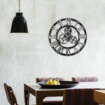 Orologio da parete con numero di Roma, retro, rotondo, in legno, su un solo lato, diametro: 70 cm, Rome Number 70cm, Rome Number  70cm