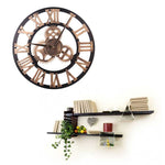 Orologio da parete con numero di Roma, retro, rotondo, in legno, su un solo lato, diametro: 58 cm, Rome Number 58cm