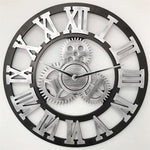Orologio da parete con numero di Roma, retro, rotondo, in legno, su un solo lato, diametro: 80 cm, Rome Number 80cm, Rome Number 80cm (Gold)