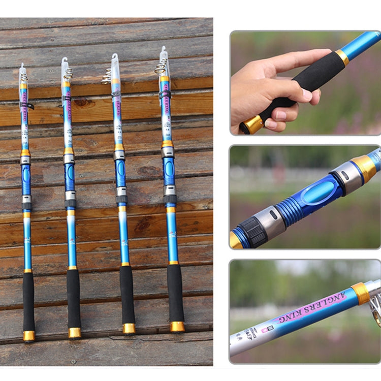 Canna da pesca portatile in carbonio 2,1 m
