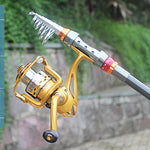 Canna da pesca portatile in carbonio 2,1 m