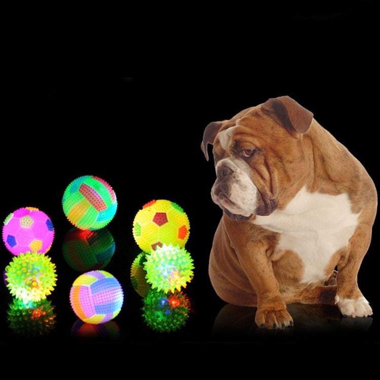 Palline giocattolo per cani per animali domestici Palla lampeggiante per animali domestici colorata Palla elastica luminosa Palla giocattolo per cani Gomma acustica Mimo Morso Giocattoli, dimensioni ridotte, consegna di forme di colore casuali, Small Size