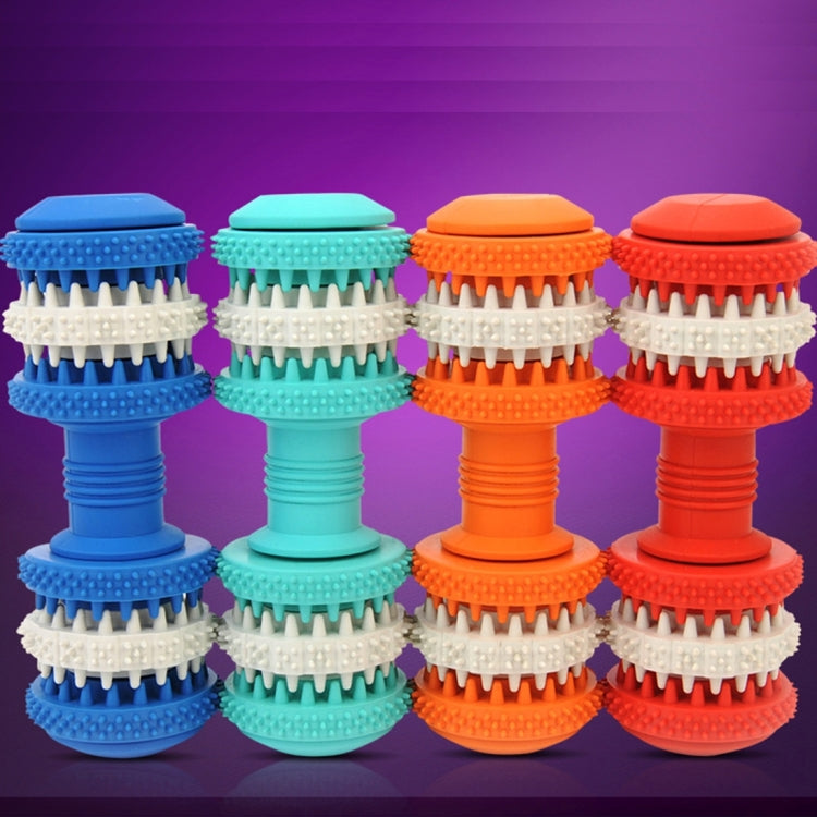 Giocattolo per cani per animali domestici Pulizia dei denti Manubri da masticare Forma di giocattoli in gomma morbida non tossica, misura grande, lunghezza: 15 cm, 15cm (Orange), 15cm(Blue), 15cm (Red), 15cm (Baby Blue)