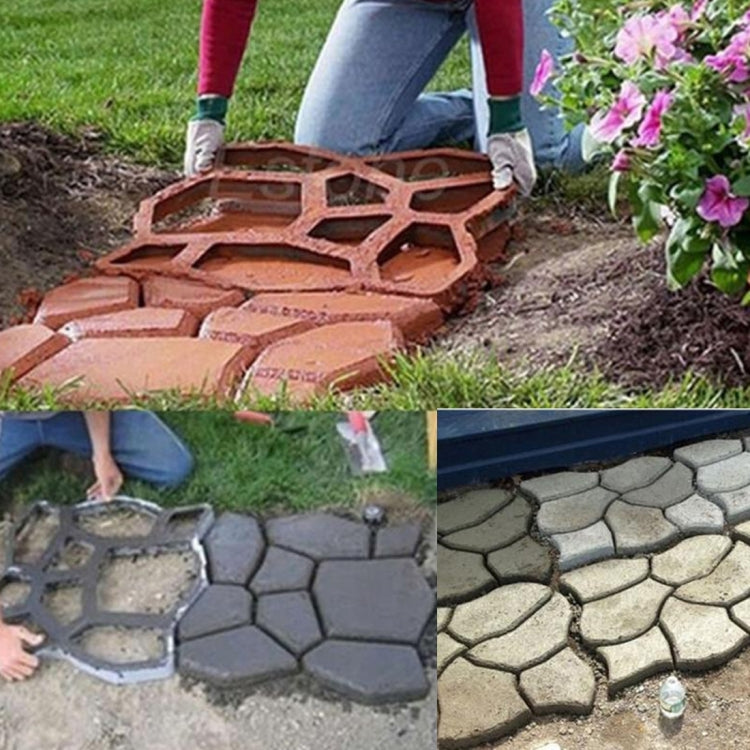 Stampo per strada in cemento manuale, stampo in plastica, stampo per pavimentazione da giardino fai da te, Garden Pavement Mold