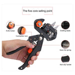 Set di strumenti per innesto professionale Forbici da potatura Macchina per innesto per piantine Dispositivo per innesto con tre lame, un coltello a croce, una chiave inglese, Black