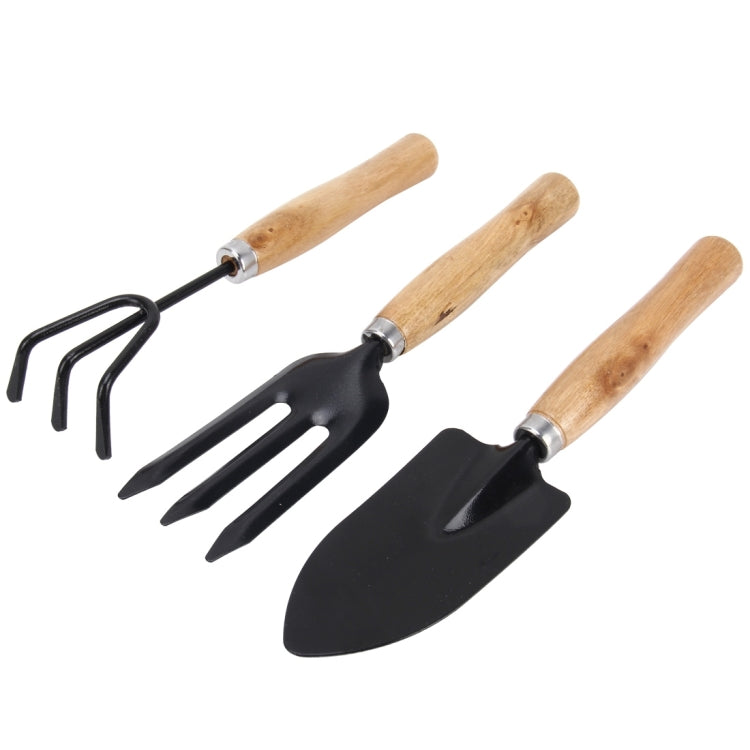 Rastrello Pala Cazzuola da scavo 3 in 1 Manico in legno Testa in metallo Mini Attrezzo per piante da giardino Attrezzo da giardinaggio Attrezzi per fiori da giardino Attrezzi da giardino Set combinato, Plant Tool 3