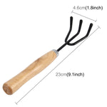 Rastrello Pala Cazzuola da scavo 3 in 1 Manico in legno Testa in metallo Mini Attrezzo per piante da giardino Attrezzo da giardinaggio Attrezzi per fiori da giardino Attrezzi da giardino Set combinato, Plant Tool 3