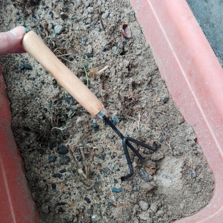 Rastrello Pala Cazzuola da scavo 3 in 1 Manico in legno Testa in metallo Mini Attrezzo per piante da giardino Attrezzo da giardinaggio Attrezzi per fiori da giardino Attrezzi da giardino Set combinato, Plant Tool 3