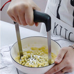 Schiacciapatate manuale in acciaio inossidabile con zucca e patate con manico orizzontale ampio ed ergonomico, Single layer stainless