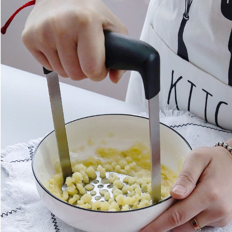 Schiacciapatate manuale in acciaio inossidabile con zucca e patate con manico orizzontale ampio ed ergonomico, Single layer stainless