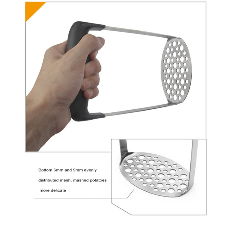 Schiacciapatate manuale in acciaio inossidabile con zucca e patate con manico orizzontale ampio ed ergonomico, Single layer stainless