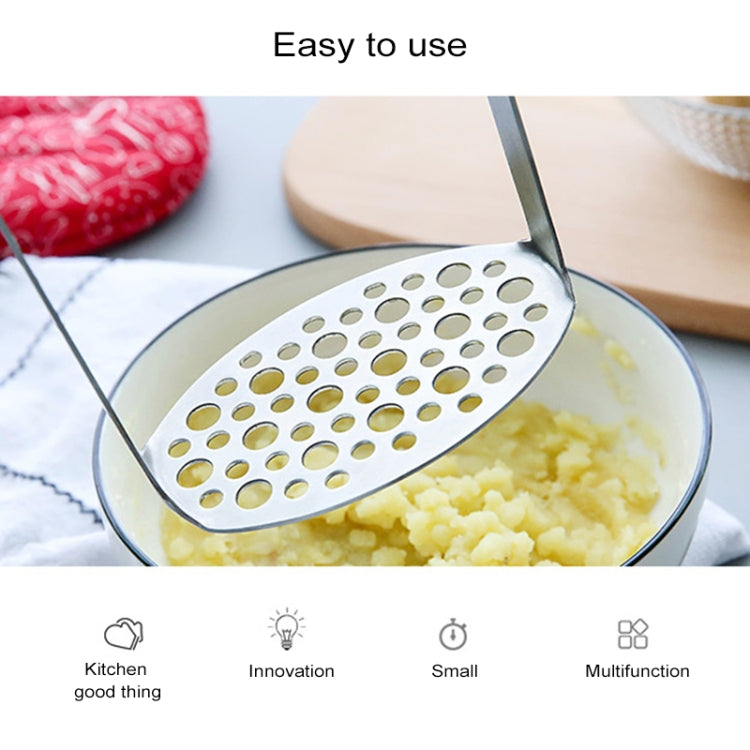 Schiacciapatate manuale in acciaio inossidabile con zucca e patate con manico orizzontale ampio ed ergonomico, Single layer stainless