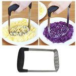 Schiacciapatate manuale in acciaio inossidabile con zucca e patate con manico orizzontale ampio ed ergonomico, Single layer stainless