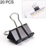 20 pz 51 mm clip in metallo nero note lettera graffetta per ufficio rilegatura, 20PCS / 51mm