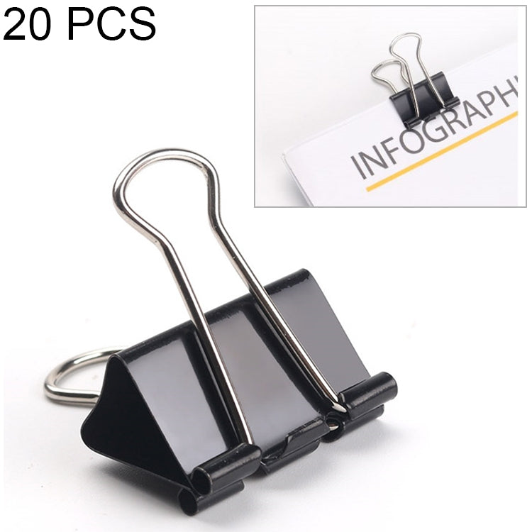20 pz 51 mm clip in metallo nero note lettera graffetta per ufficio rilegatura, 20PCS / 51mm