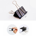 Clip metallo nero 51 mm per ufficio 20 pezzi